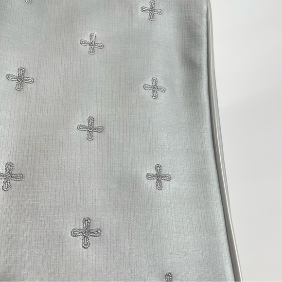 2FOR$20 90s Y2K Silver Small Embroidered Handbag With Pleather Strap - Picture 3 of 6